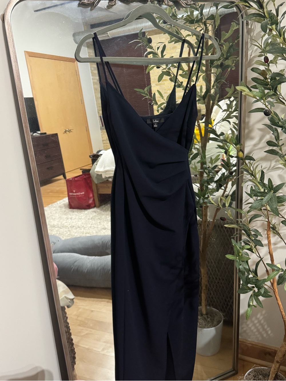 Lulu's Navy Draped Maxi Dress